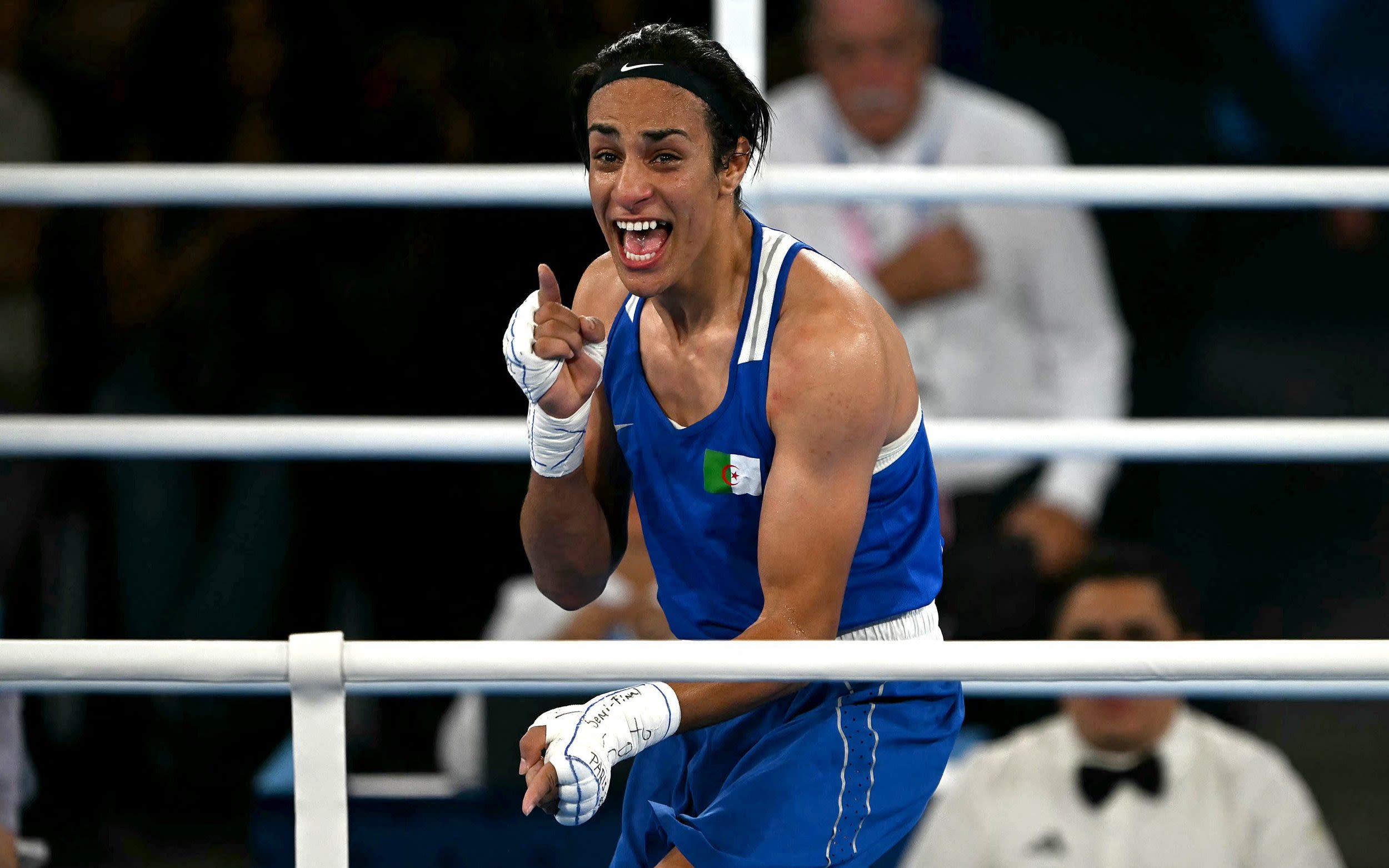 Defiant Imane Khelif dances after cruising into Olympics boxing final