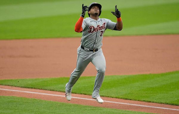 Andy Ibáñez homers twice, Ryan Vilade gets first MLB hit, RBIs as Tigers outslug Guardians 11-7