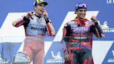 Jorge Martín y Marc Márquez suben al podio en el triunfo de Bagnaia en Montmeló