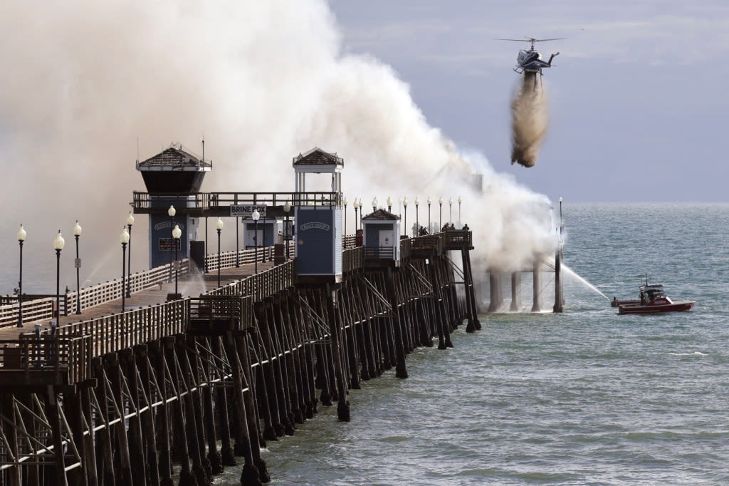 Firefighters still working on destructive fire at historic Oceanside pier