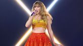 Taylor Swift wears Kansas City Chiefs colors during European Eras tour