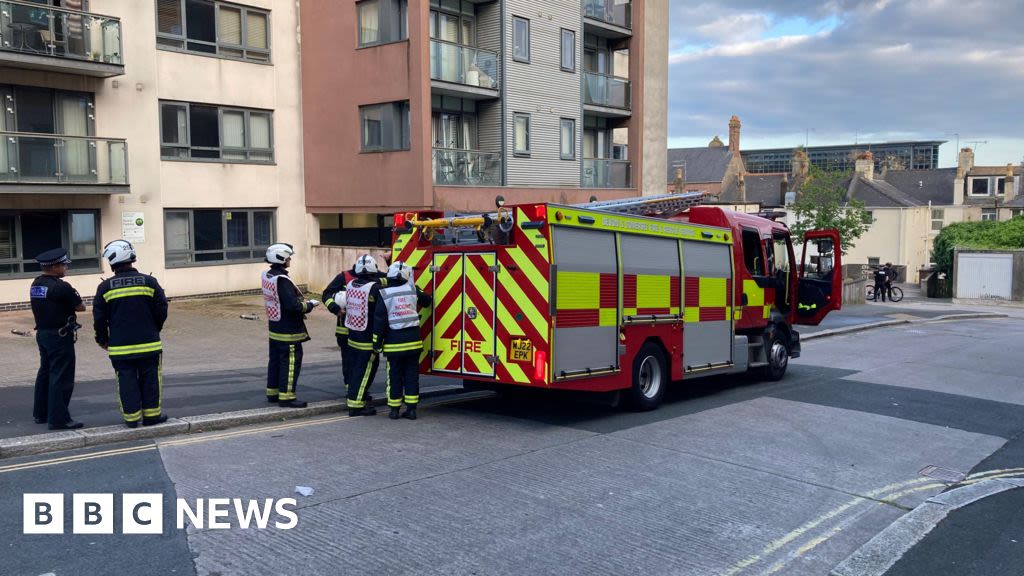 External cladding caught fire in Plymouth flats blaze