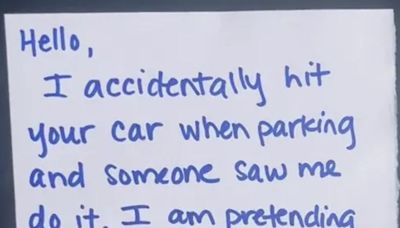 People are left stunned at ‘nuts’ car note from 'crazy' but 'honest' driver