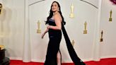 Lily Gladstone Sports Long Train Behind Her Velvet Gown at 2024 Oscars