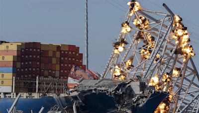 Collapsed Francis Scott Key Bridge detonated to help free ship from Port of Baltimore