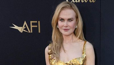 Nicole Kidman Flaunts Her Figure In A Fitted Gold Balenciaga Outfit For AFI Award Gala