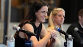 Caitlin Clark looks like a natural as Indiana Fever introduce WNBA's top draft pick