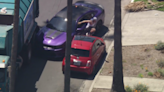 Suspect in stolen purple car led LAPD on brief chase
