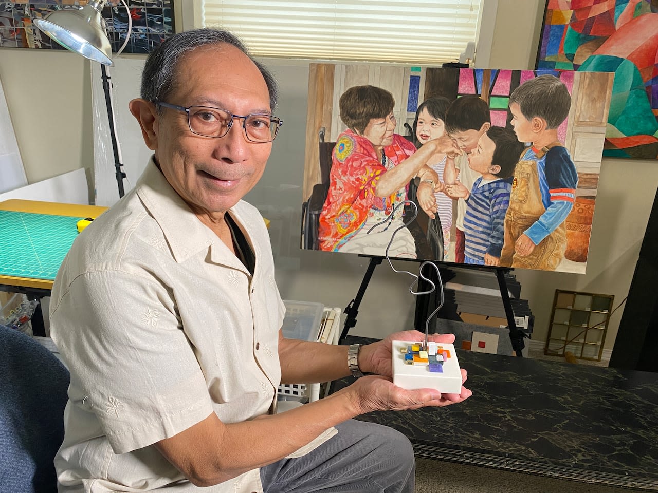 Sealed with a kiss: Filipino artist showcases respect for elders, culture