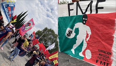 Barras bravas de la Liga de Expansión MX se unen para protestar en la Federación Mexicana: "¡Ascenso y descenso ya!"