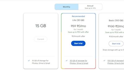Google於印度市場推出價格更具競爭力的Google One Lite訂閱方案，但也有不少限制