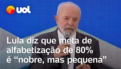 Lula diz que meta de alfabetizar 80% dos alunos até 2030 é 'nobre, mas pequena': 'Não é glorioso'