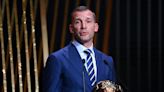 Ukraine's most famous soccer player delivered an impassioned speech about his war-torn country at the sport's biggest awards ceremony