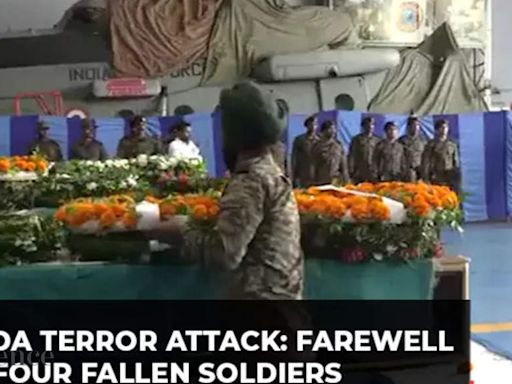 Farewell to fallen soldiers: Wreath laying ceremony of four Army Personnel martyred in Doda attack