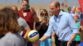 Prince William Attempts to Show Off Volleyball Skills During Beach Visit in Cornwall