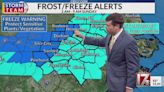 Freeze warning for central North Carolina counties Sunday morning; frost advisory for Wake, other counties