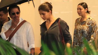 Shah Rukh Khan, Gauri Khan, Suhana Khan visit Farah Khan’s residence to pay tribute to her mother Menaka Irani. Watch