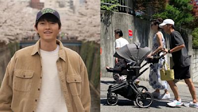 PIC: Song Joong Ki's day out with kid, Katy Louise Saunders at rich Seoul neighborhood