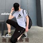 潮男衣品閣＾Adidas 愛迪達 阿迪達斯 男七分褲套裝 短袖 七分褲 運動休閒 兩件套TZ1144