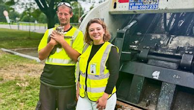 He rescued a kitten from a recycling compactor and named her Squishy