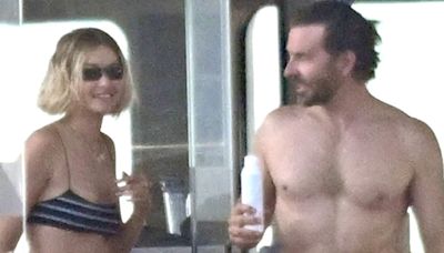 Gigi Hadid bares bikini body with shirtless Bradley Cooper in Italy