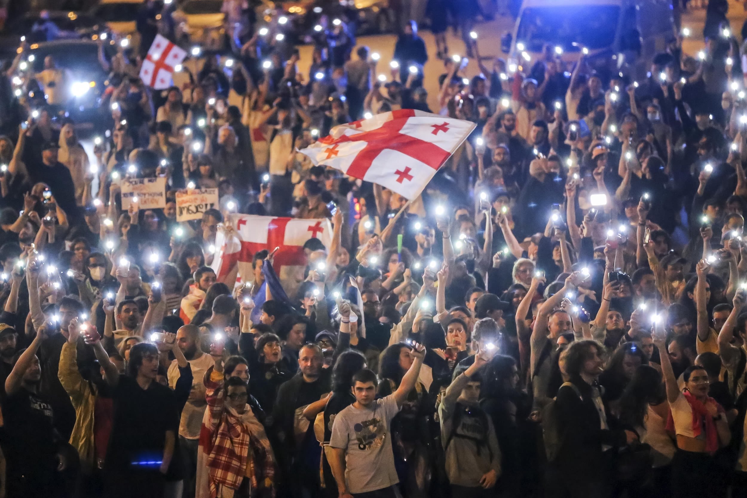 Caught between Russia and the West, Georgia turns volatile as antigovernment protests break out