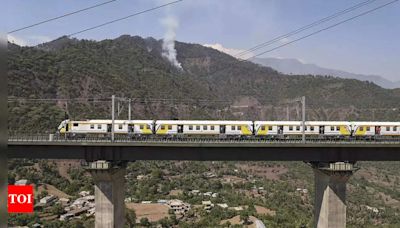 First full train trial run on world’s highest rail bridge successful - Times of India