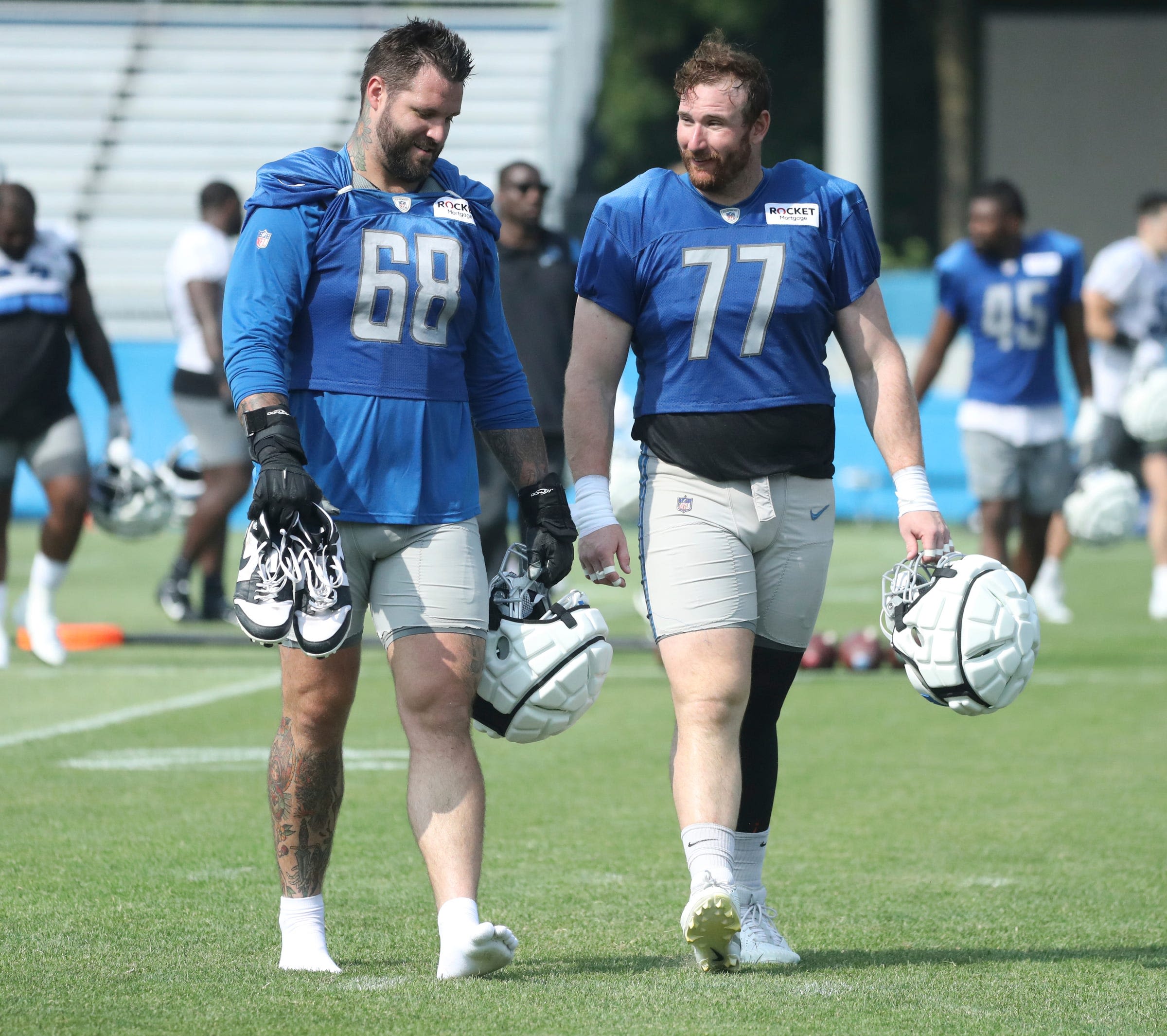 Missed time not a concern for Detroit Lions' veteran OL: 'This is like being in underwear'