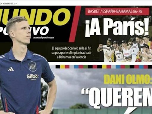 Dani Olmo y la clasificación de España para los Juegos Olímpicos, protagonistas de las portadas deportivas de hoy