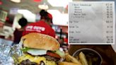 ‘Out of control’ Five Guys prices ignite social media furor after $24 receipt for just burger, fries, small drink goes viral