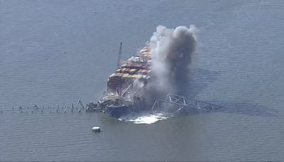 WATCH: Baltimore Key Bridge explodes in controlled demolition