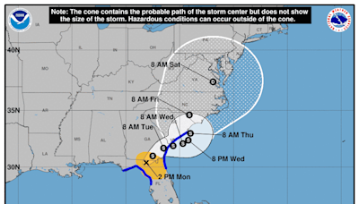 Tropical Storm Debby timeline: When will it pass through Florida, make second landfall?