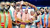 Rajnath Singh praises BJP workers for election efforts | Lucknow News - Times of India