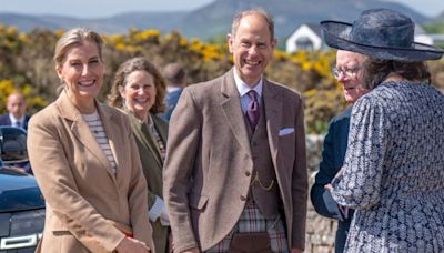 Sophie and Edward beam as they visit coastal village facing major challenges