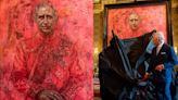 King Charles’ New Portrait Draws Controversy Over ‘Blood-Red’ Color as Queen Camilla Creates a Whimsical Style Statement at Unveiling