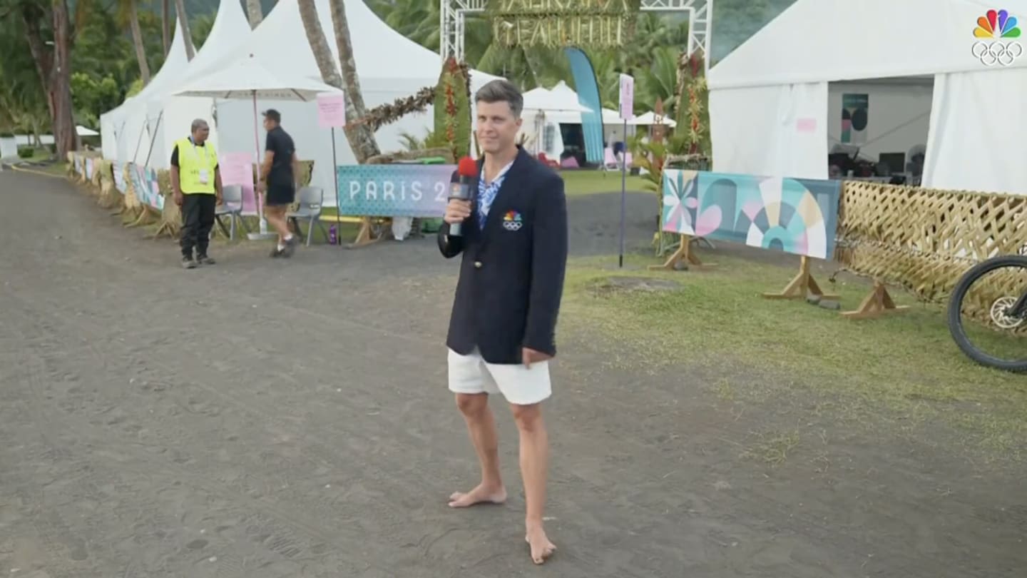 Colin Jost Had Best One-Liner of Olympics While Reporting on Surfing in Tahiti