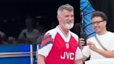 Man United legend Roy Keane is spotted wearing an ARSENAL shirt