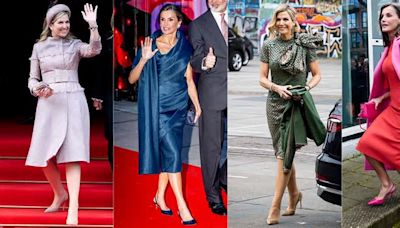 Letizia Ortiz e Maxima d’Olanda colorano Amsterdam con i loro strepitosi look