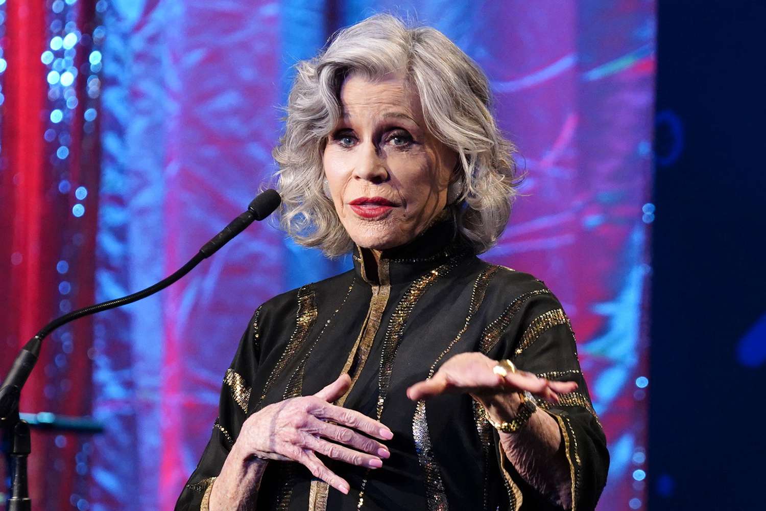 Jane Fonda Speaks Onstage in L.A., Plus Jennifer Lopez, Daniel Radcliffe, Eddie Redmayne and More