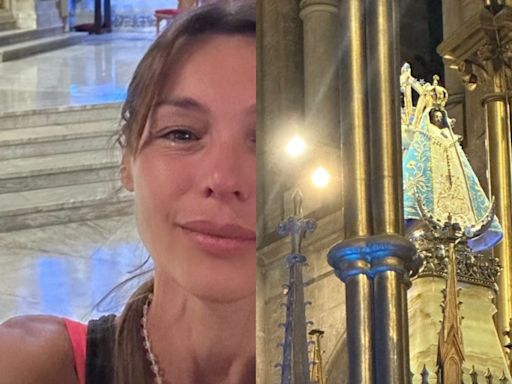 Pampita lloró al ver a la Virgen de Luján en su llegada tras la peregrinación: el conmovedor encuentro