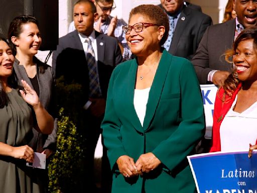 L.A. Mayor Karen Bass launches her reelection bid, saying, 'We cannot afford to stop our momentum'