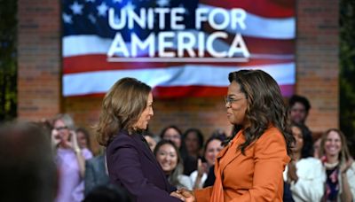 Harris and Oprah hold star-studded US election rally