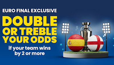 Euro 2024 final offer: x2 or x3 your odds if your team win by two or more