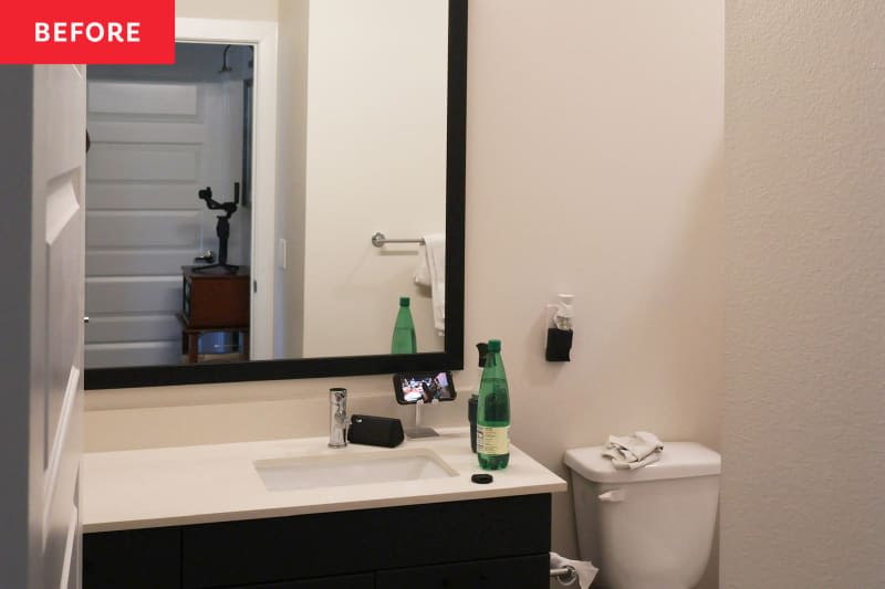 This Bland Bathroom Got the Swankiest Transformation (For Just $170!)