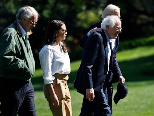 AOC and Bernie Sanders defend Biden’s decision to withhold military aid to Israel