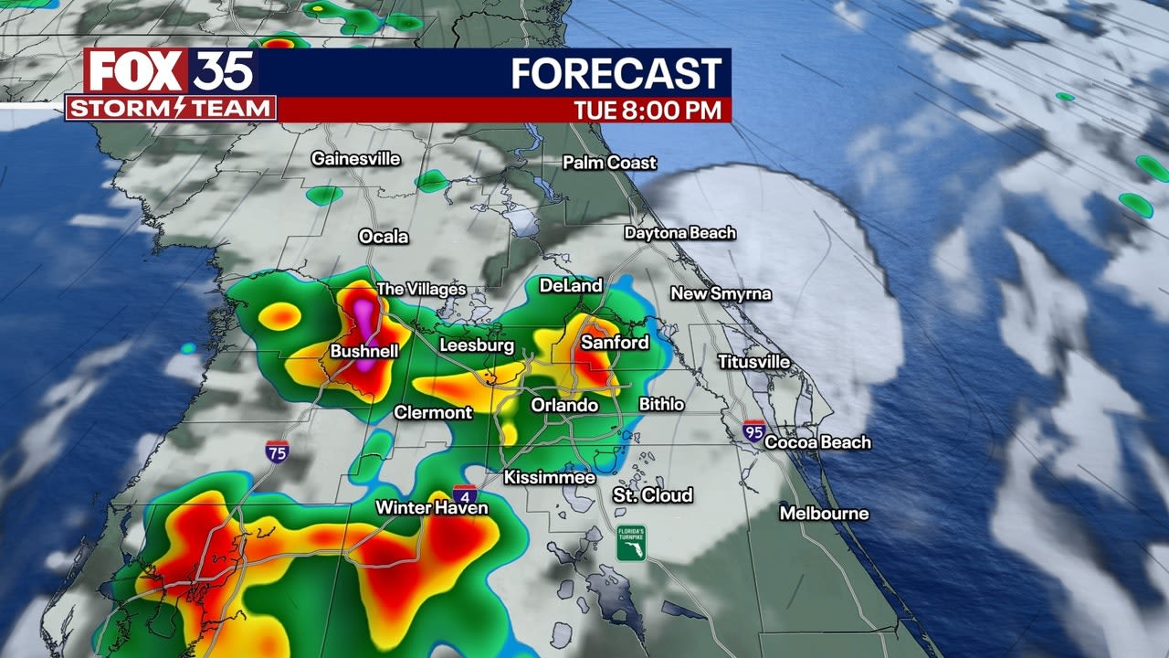 TIMELINE: Storms could bring heavy downpours to Central Florida on Tuesday