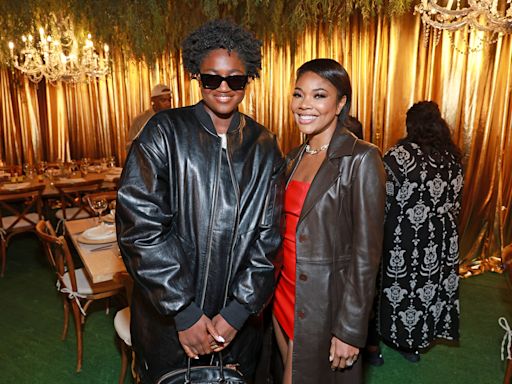 Gabrielle Union and Zaya Wade Twin in Leather Coats at Dwyane Wade’s Netflix Event