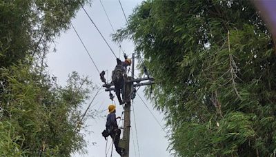 凱米颱風襲苗栗16394戶停電 台電風雨中拚復電