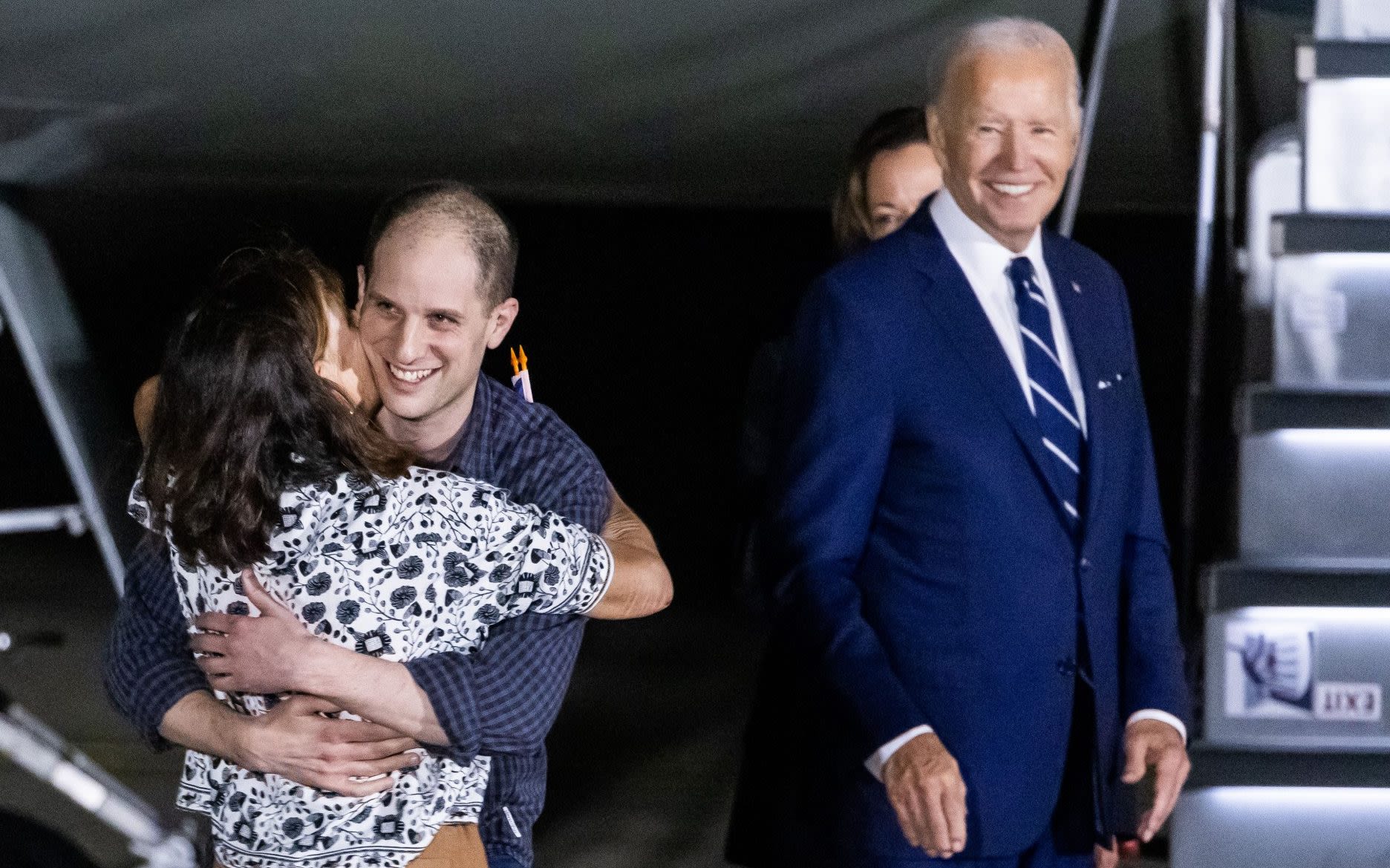 Tears of joy as freed American prisoners arrive home