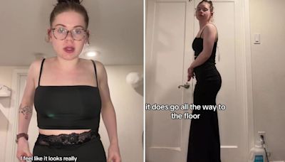 ‘Nope! Return it now!’ people yell as wedding guest shows off her black tie fit